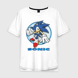 Футболка оверсайз мужская Sonic, цвет: белый