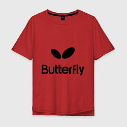 Футболка оверсайз мужская Butterfly Logo, цвет: красный