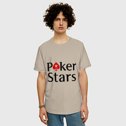 Футболка оверсайз мужская Poker Stars, цвет: миндальный — фото 2