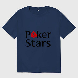 Футболка оверсайз мужская Poker Stars, цвет: тёмно-синий