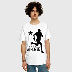 Футболка оверсайз мужская Лёгкая атлетика цвета белый — фото 2