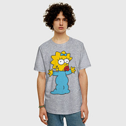 Футболка оверсайз мужская Maggie Simpson, цвет: меланж — фото 2