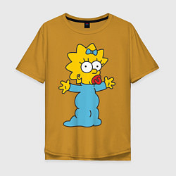 Футболка оверсайз мужская Maggie Simpson, цвет: горчичный
