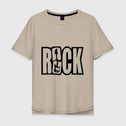 Мужская футболка оверсайз Rock Logo