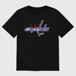 Футболка оверсайз мужская Washington Capitals, цвет: черный