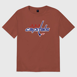 Футболка оверсайз мужская Washington Capitals, цвет: кирпичный