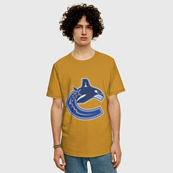 Футболка оверсайз мужская Vancouver Canucks, цвет: горчичный — фото 2