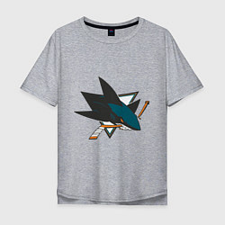 Футболка оверсайз мужская San Jose Sharks, цвет: меланж