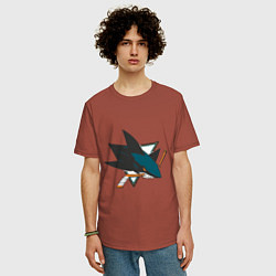 Футболка оверсайз мужская San Jose Sharks, цвет: кирпичный — фото 2