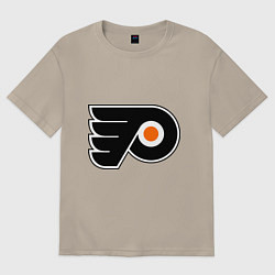 Футболка оверсайз мужская Philadelphia Flyers, цвет: миндальный