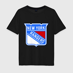 Футболка оверсайз мужская New York Rangers, цвет: черный