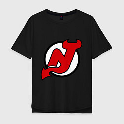 Футболка оверсайз мужская New Jersey Devils, цвет: черный