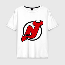 Футболка оверсайз мужская New Jersey Devils, цвет: белый