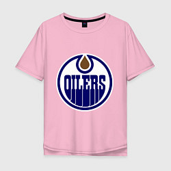 Футболка оверсайз мужская Edmonton Oilers цвета светло-розовый — фото 1