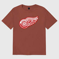 Футболка оверсайз мужская Detroit Red Wings, цвет: кирпичный