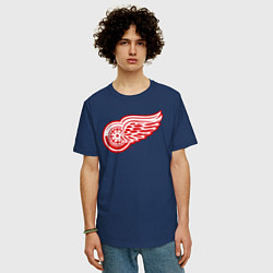 Футболка оверсайз мужская Detroit Red Wings, цвет: тёмно-синий — фото 2