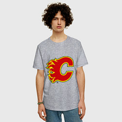 Футболка оверсайз мужская Calgary Flames, цвет: меланж — фото 2