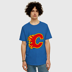 Футболка оверсайз мужская Calgary Flames, цвет: синий — фото 2