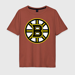 Футболка оверсайз мужская Boston Bruins, цвет: кирпичный