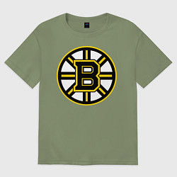 Футболка оверсайз мужская Boston Bruins, цвет: авокадо