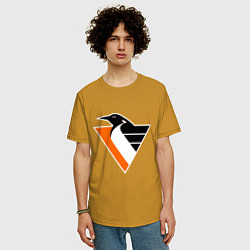 Футболка оверсайз мужская Pittsburgh Penguins, цвет: горчичный — фото 2