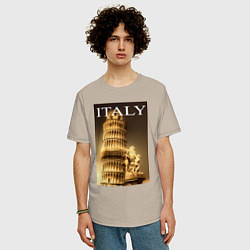 Футболка оверсайз мужская Leaning tower of Pisa, цвет: миндальный — фото 2