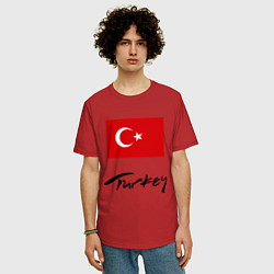 Футболка оверсайз мужская Turkey, цвет: красный — фото 2