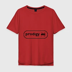 Футболка оверсайз мужская Prodigy лого с муравьем, цвет: красный