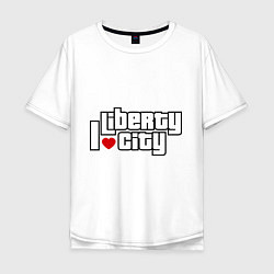 Футболка оверсайз мужская I love Liberty city, цвет: белый