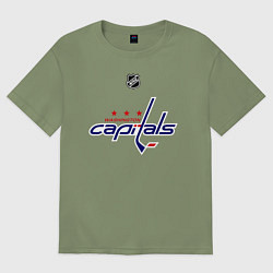 Футболка оверсайз мужская Washington Capitals: Ovechkin 8, цвет: авокадо