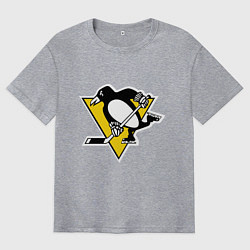 Футболка оверсайз мужская Pittsburgh Penguins: Malkin 71, цвет: меланж