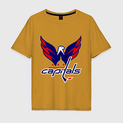 Футболка оверсайз мужская Washington Capitals: Ovechkin, цвет: горчичный
