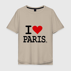 Мужская футболка оверсайз I love Paris