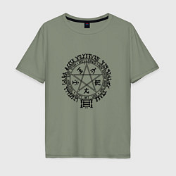 Мужская футболка оверсайз Hellsing Pentagram