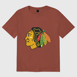 Футболка оверсайз мужская Chicago Blackhawks: Kane, цвет: кирпичный