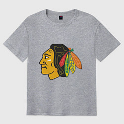 Футболка оверсайз мужская Chicago Blackhawks, цвет: меланж
