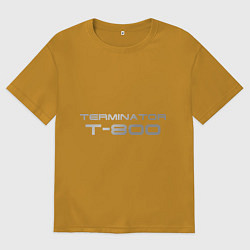 Футболка оверсайз мужская Терминатор Т-800, цвет: горчичный