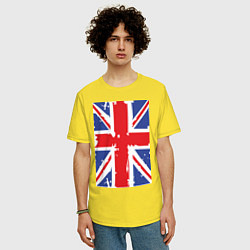 Футболка оверсайз мужская Британский флаг, цвет: желтый — фото 2