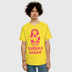 Футболка оверсайз мужская Русская Барби, цвет: желтый — фото 2