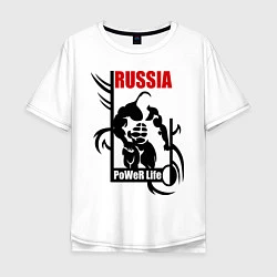 Мужская футболка оверсайз Russia: Power life