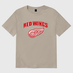 Футболка оверсайз мужская Detroit Red Wings, цвет: миндальный