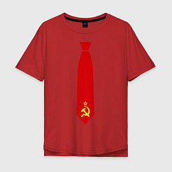 Футболка оверсайз мужская Советский галстук, цвет: красный