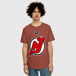 Футболка оверсайз мужская New Jersey Devils: Kovalchuk 17, цвет: кирпичный — фото 2