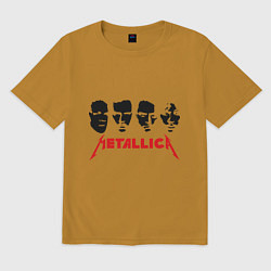 Футболка оверсайз мужская Metallica (Лица), цвет: горчичный