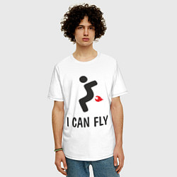 Футболка оверсайз мужская I can fly - Я умею летать, цвет: белый — фото 2