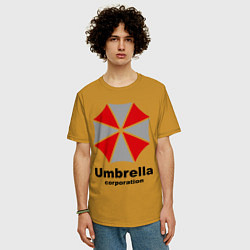 Футболка оверсайз мужская Umbrella corporation, цвет: горчичный — фото 2