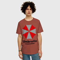 Футболка оверсайз мужская Umbrella corporation, цвет: кирпичный — фото 2