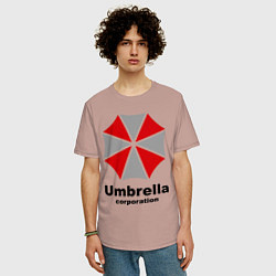 Футболка оверсайз мужская Umbrella corporation, цвет: пыльно-розовый — фото 2