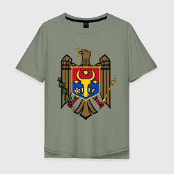 Футболка оверсайз мужская Молдавия герб, цвет: авокадо