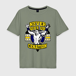 Футболка оверсайз мужская Never Give Up: Cenation, цвет: авокадо